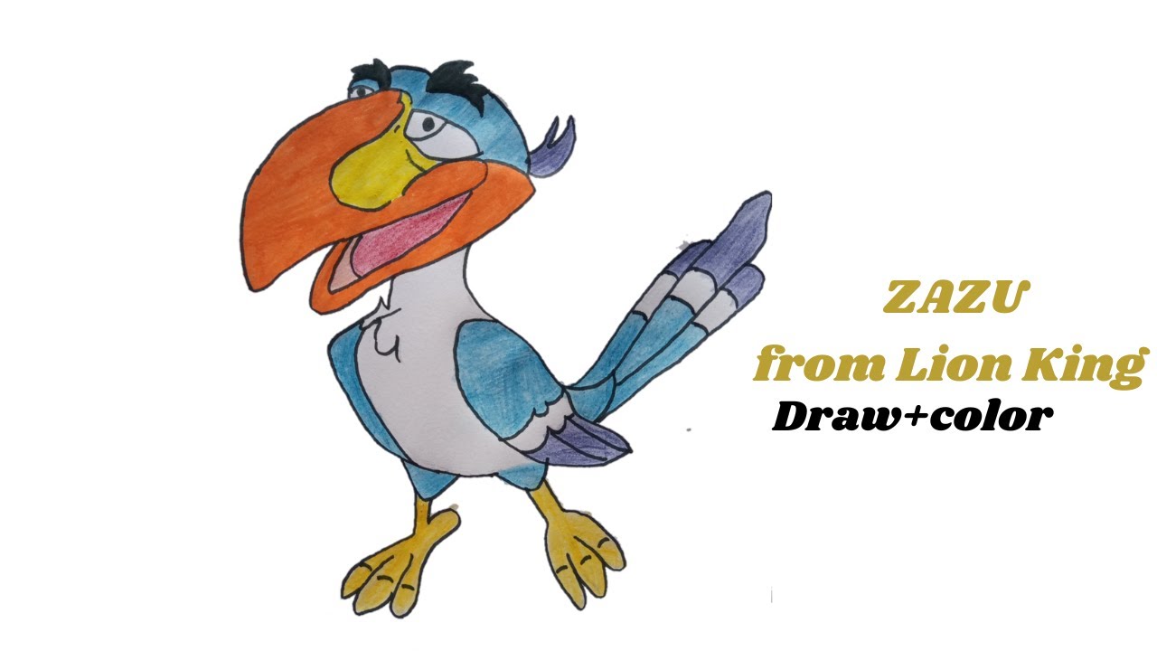 How to draw zazu fro lion king ovie