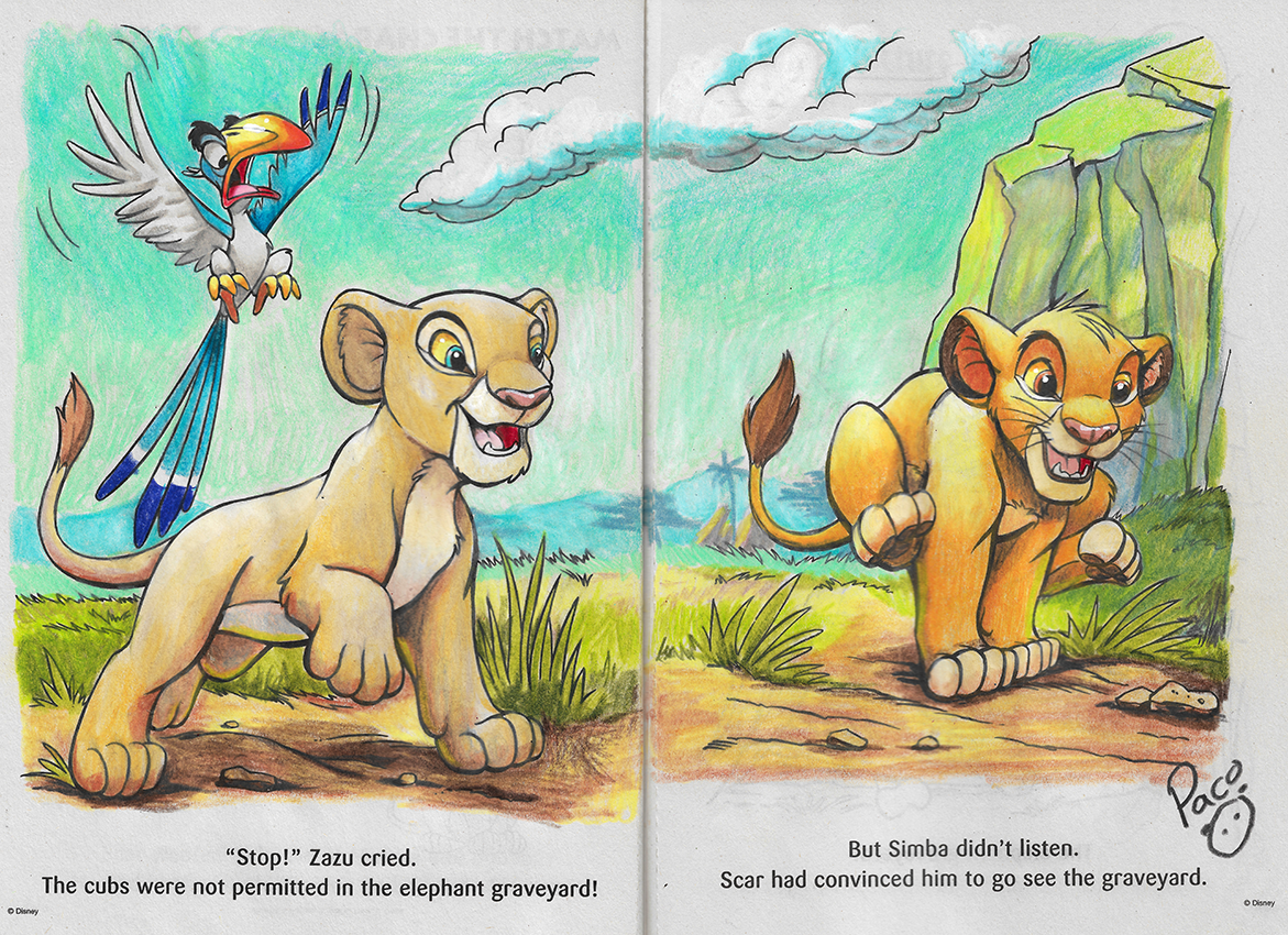 Coloring book with pro colored pencils the lion king by pacopanda