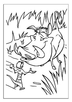 Timon and pumbaa printable coloring pages for kids disney coloring adventure