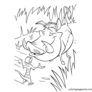 Timon and pumbaa coloring pages printable for free download