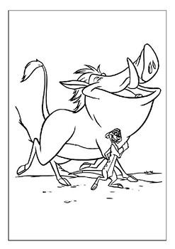 Timon and pumbaa printable coloring pages for kids disney coloring adventure