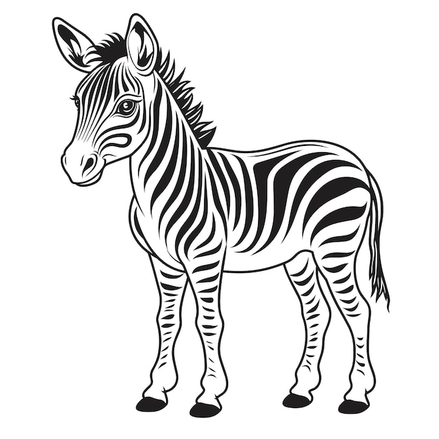 Premium vector zebra coloring pages vector animals