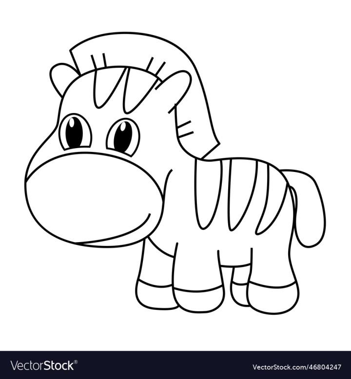 Free cute zebra cartoon coloring page for kids