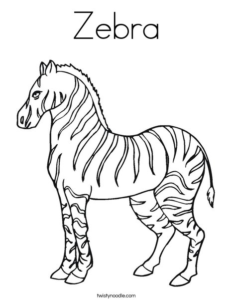 Zebra coloring page