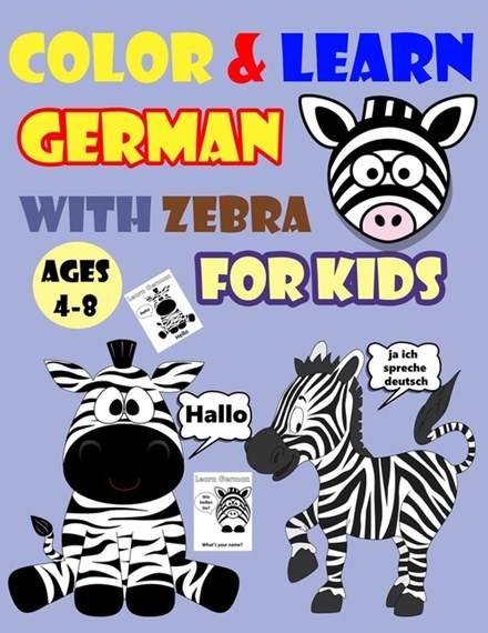 Color learn german with zebra for kids ages