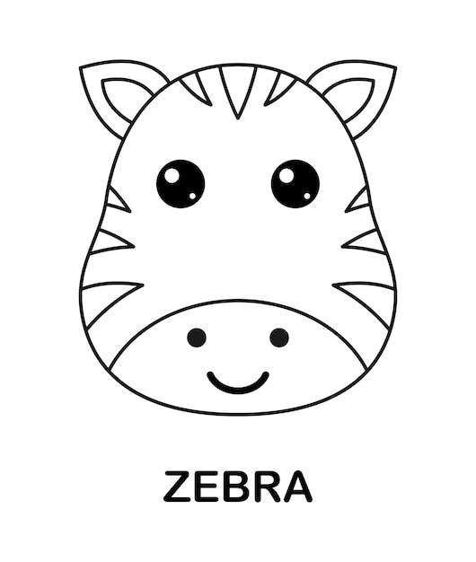 Premium vector coloring page with zebra for kids