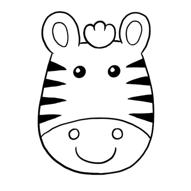 Premium vector zebra cartoon animal cute kawaii doodle coloring page drawing