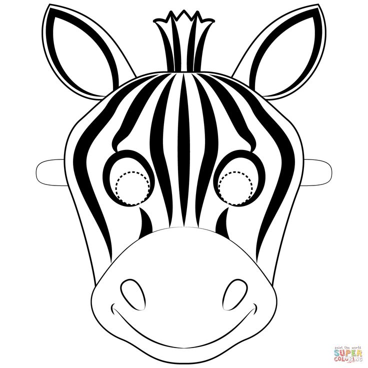 Zebra mask coloring page free printable coloring pages zebra mask printable animal masks animal mask templates