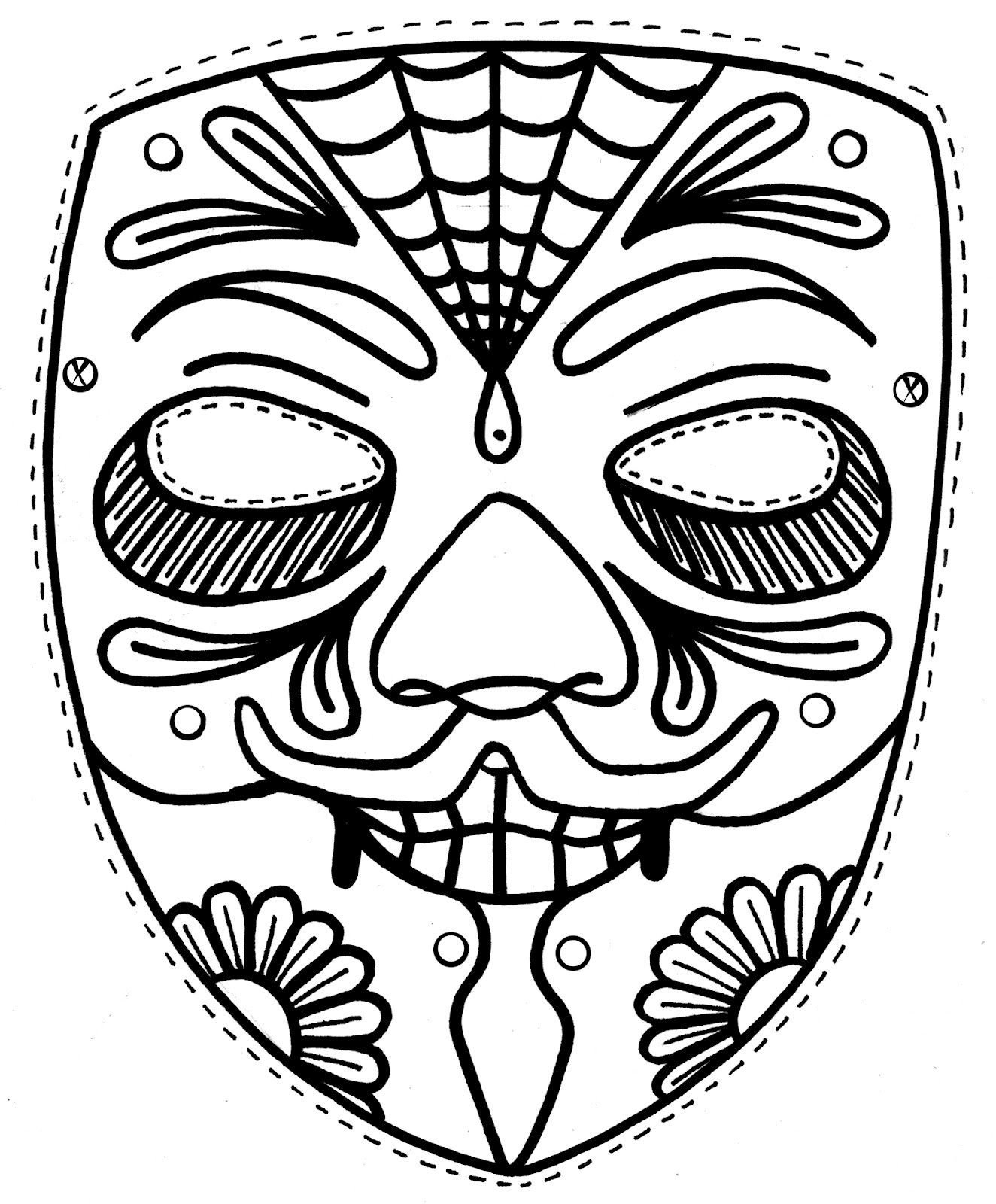 Free printable mask coloring pages for kids