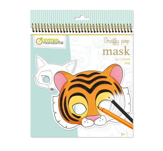 Mask coloring book graffy pop animals