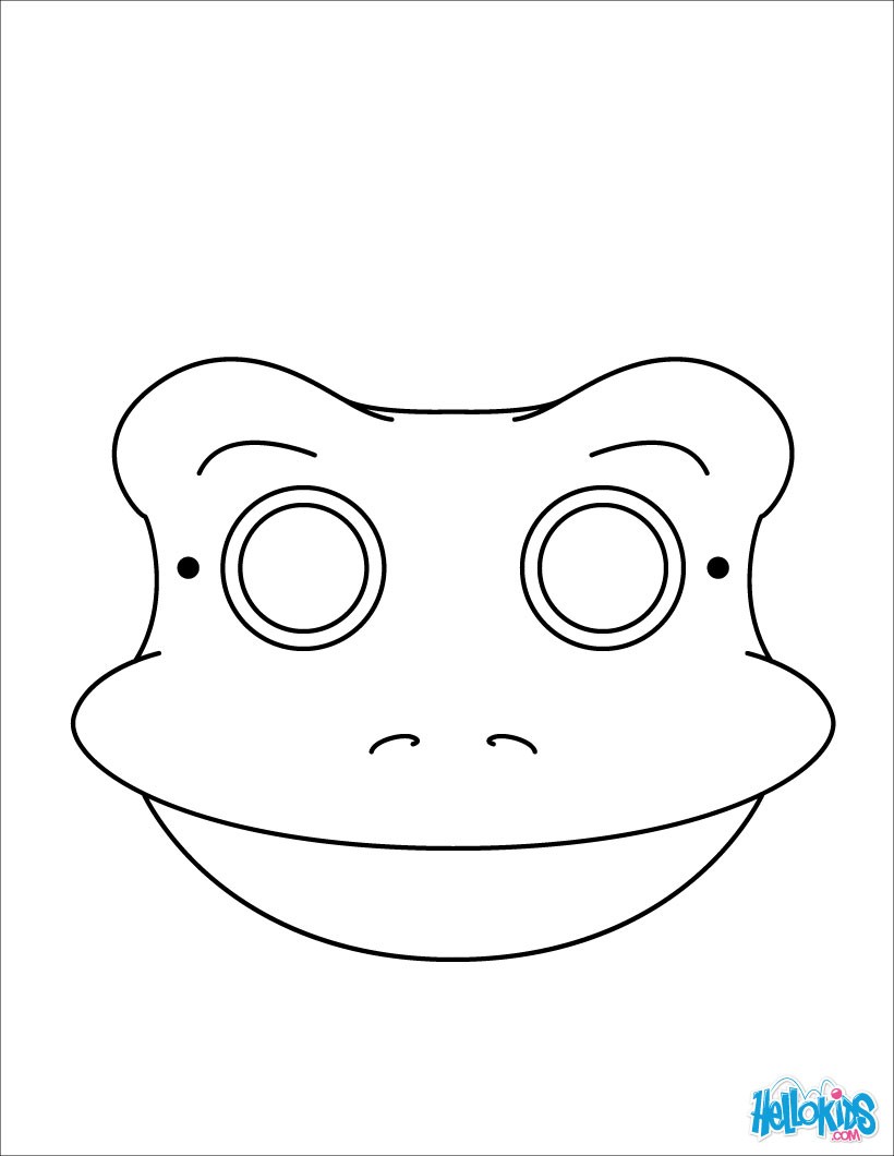 Frog mask coloring pages