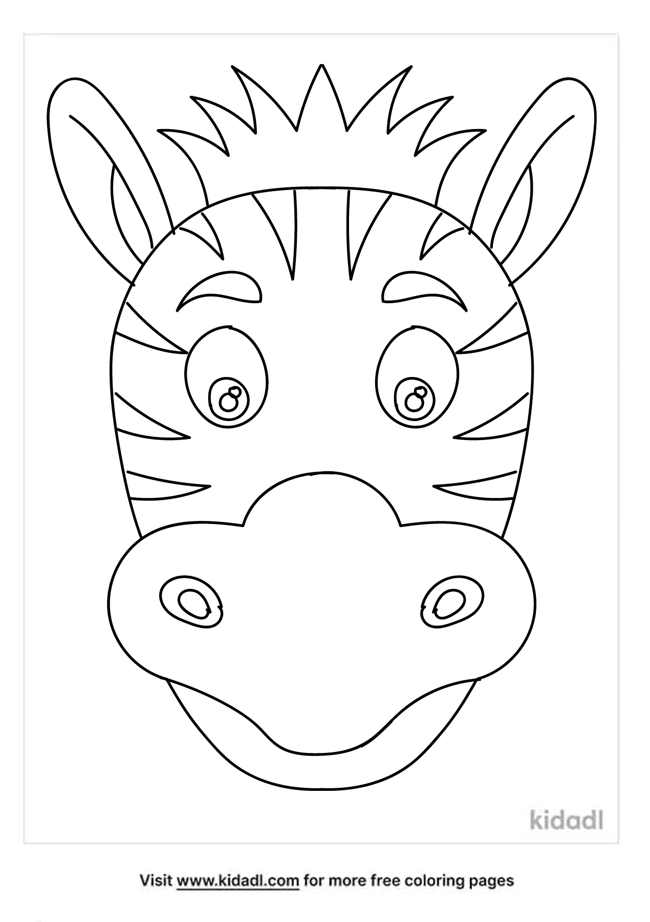 Zebra paper mask printable african animal loring craft off