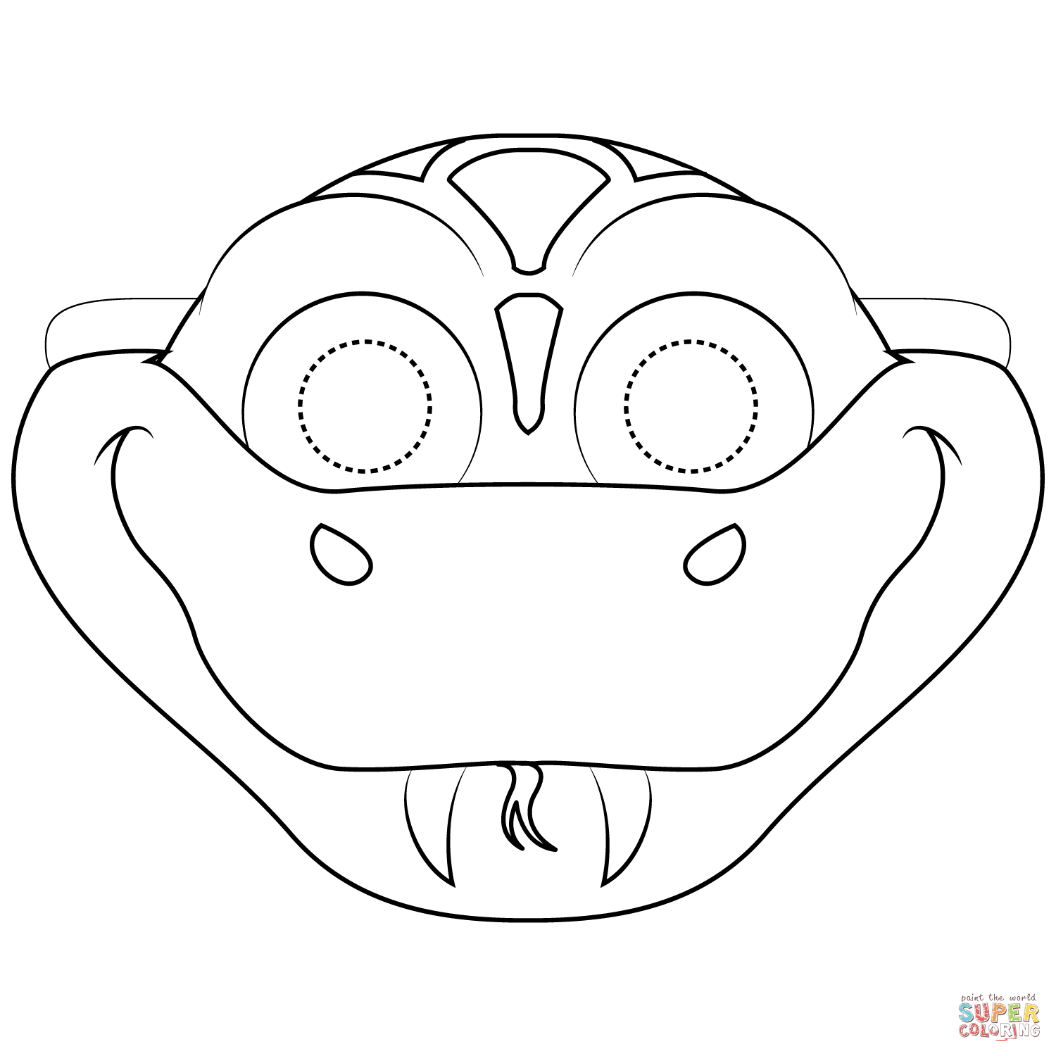 Snake mask coloring page free printable coloring pages