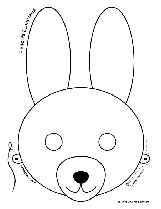 Animal mask coloring page