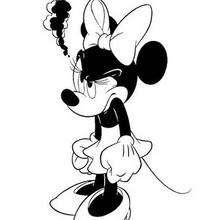 Minnie mouse with a zebra coloring pages