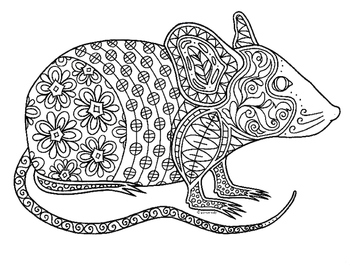 Mouse zentangle coloring page by pamela kennedy tpt