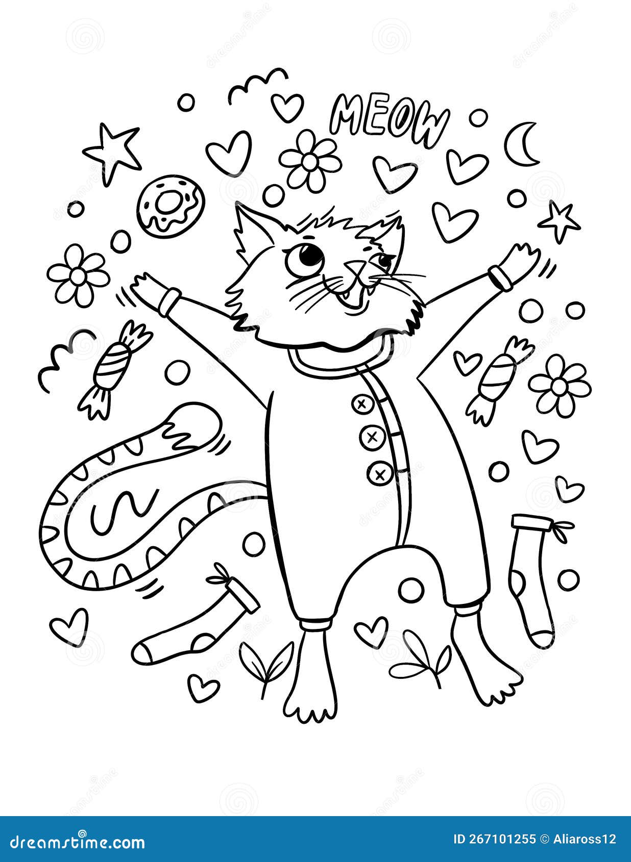 Line art coloring page on white backdrop zoo collection children education hand drawing animal animal print creative design stock illustration