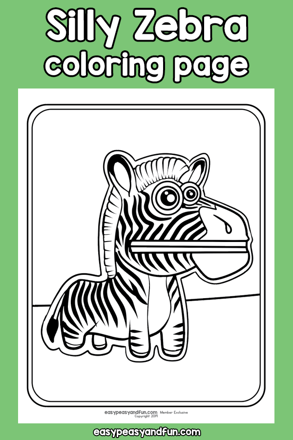 Silly zebra coloring page â easy peasy and fun hip
