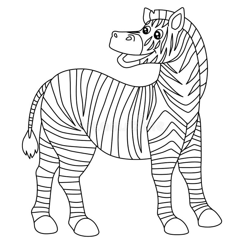 Zebra coloring page isolated for kids stock vector