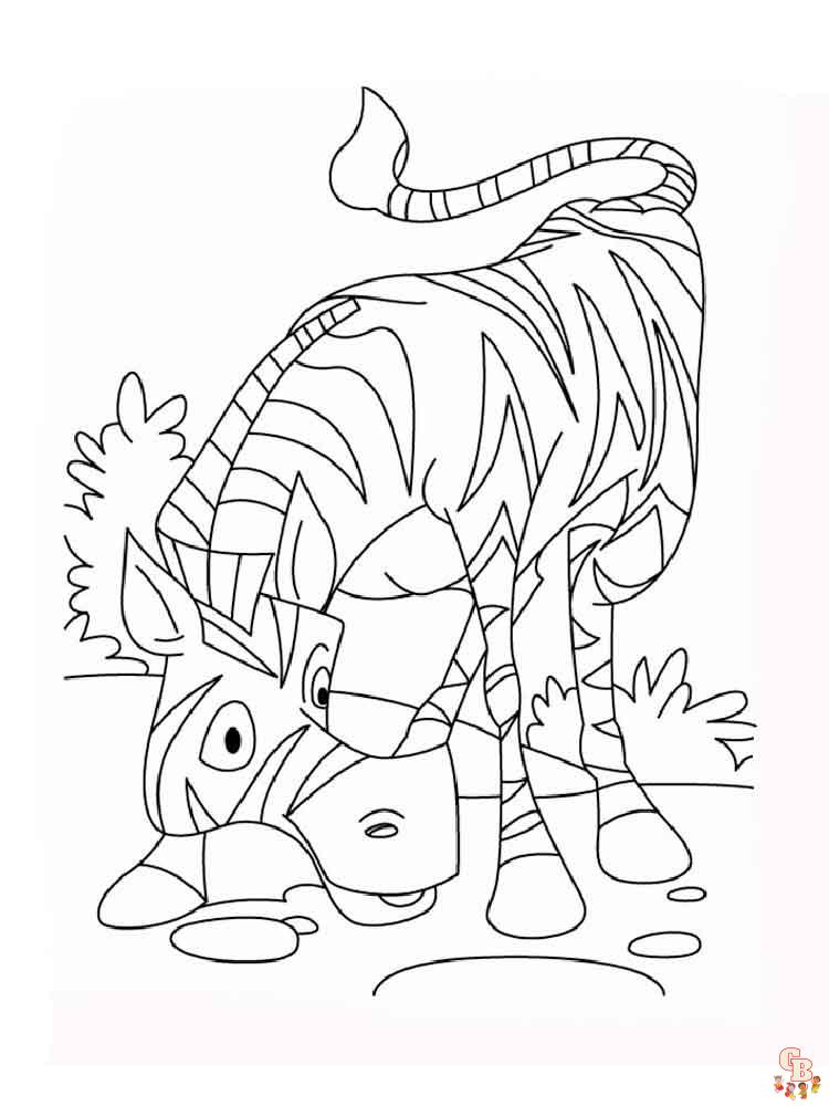 Zebra coloring pages free and printable for kids