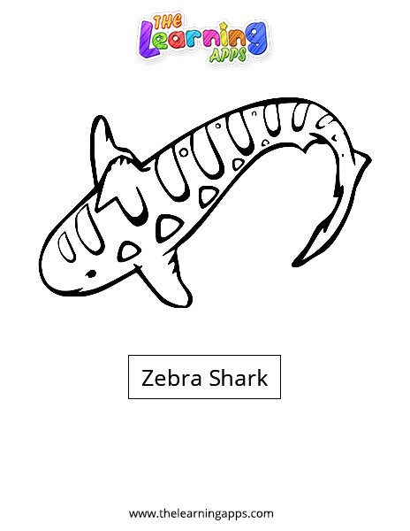 Download free printable zebra shark worksheet for kids