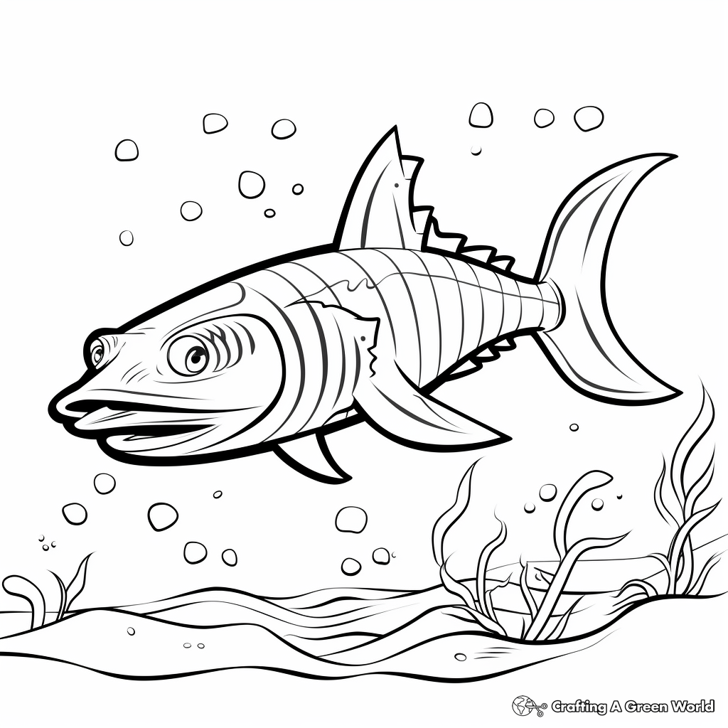 Slippery fish coloring pages