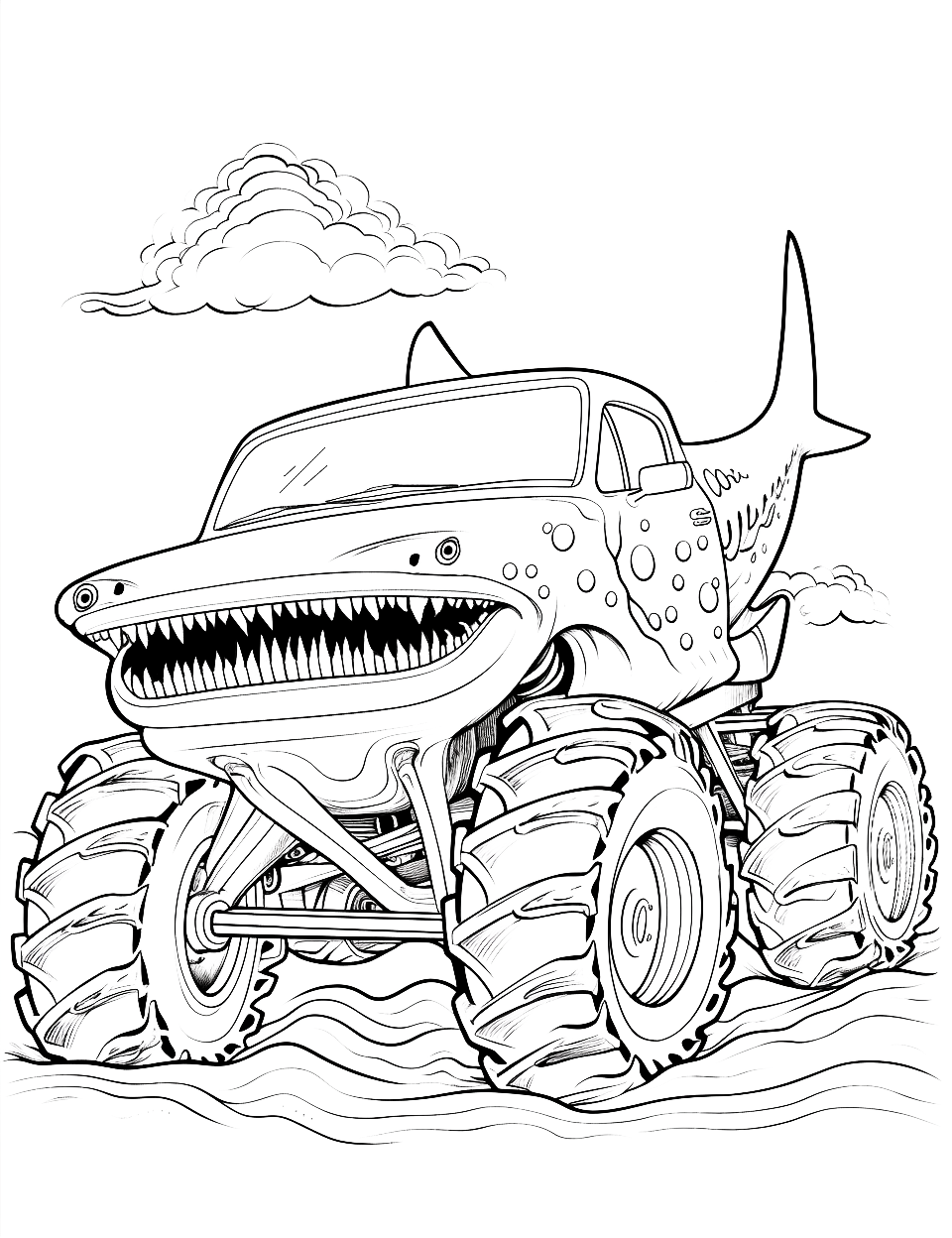 Monster truck coloring pages free printable sheets