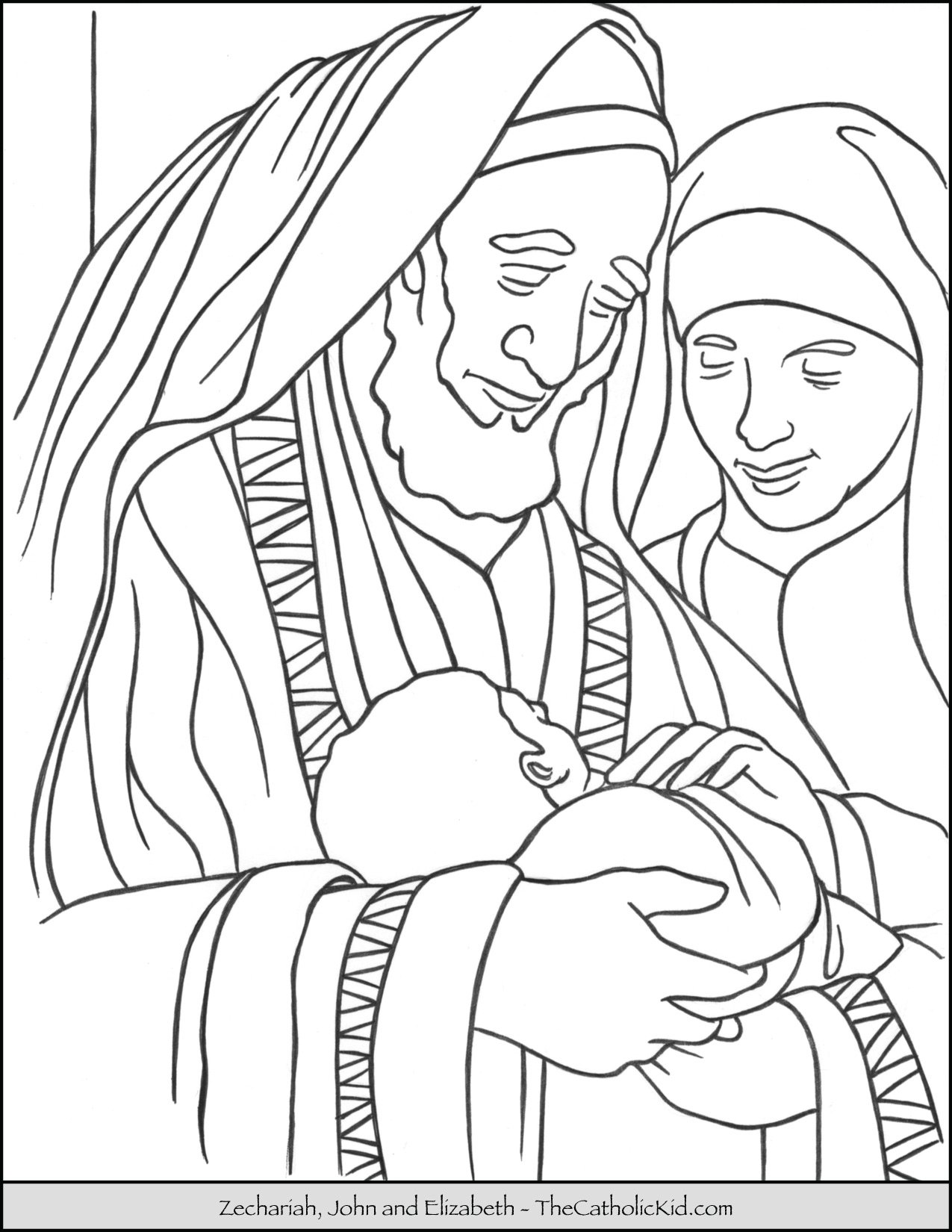 Zechariah saint john saint elizabeth coloring page