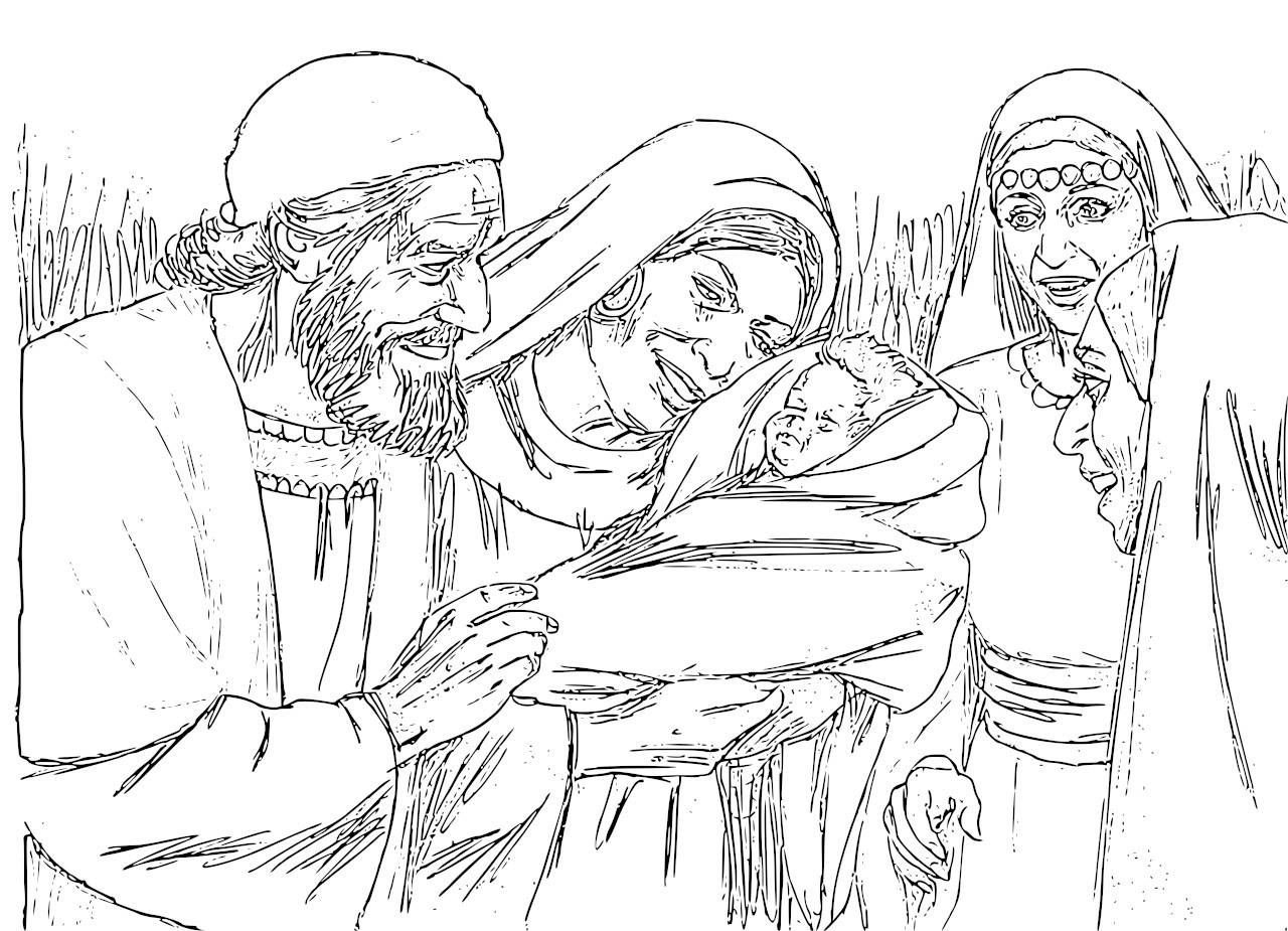 The birth of john the baptist foretold coloring pages