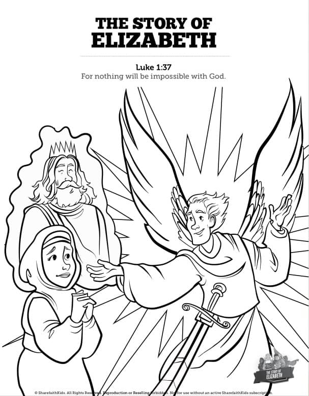 Luke the story of elizabeth sunday school coloring pages â