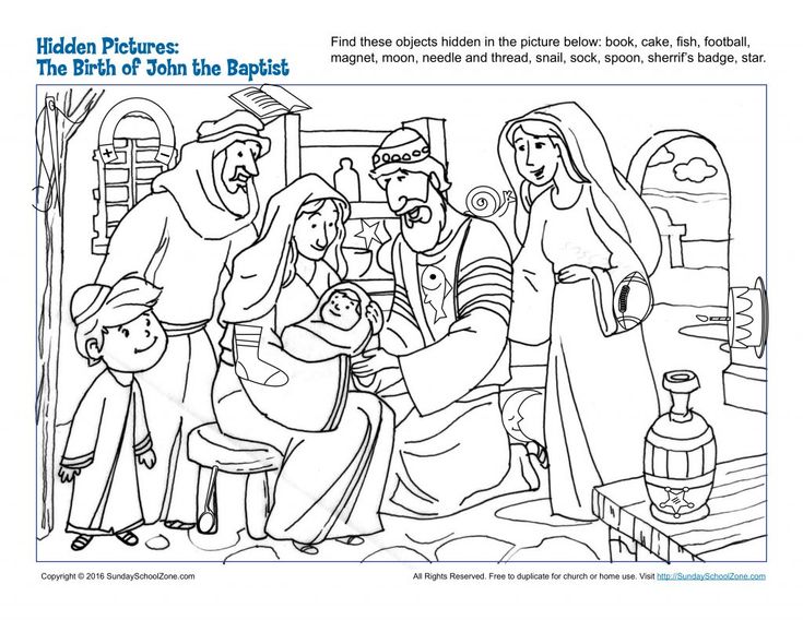 The birth of john the baptist hidden pictures sunday school coloring pages bible coloring pages john the baptist