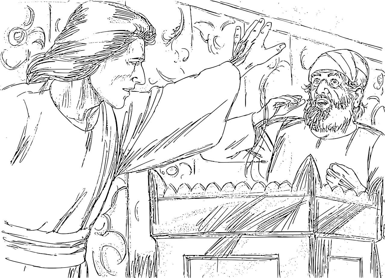 The birth of john the baptist foretold coloring pages