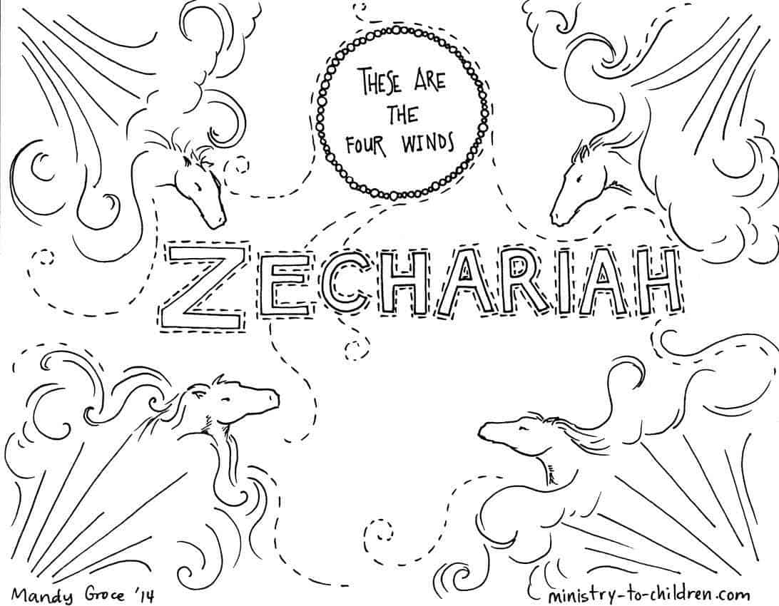 Zechariah bible coloring page