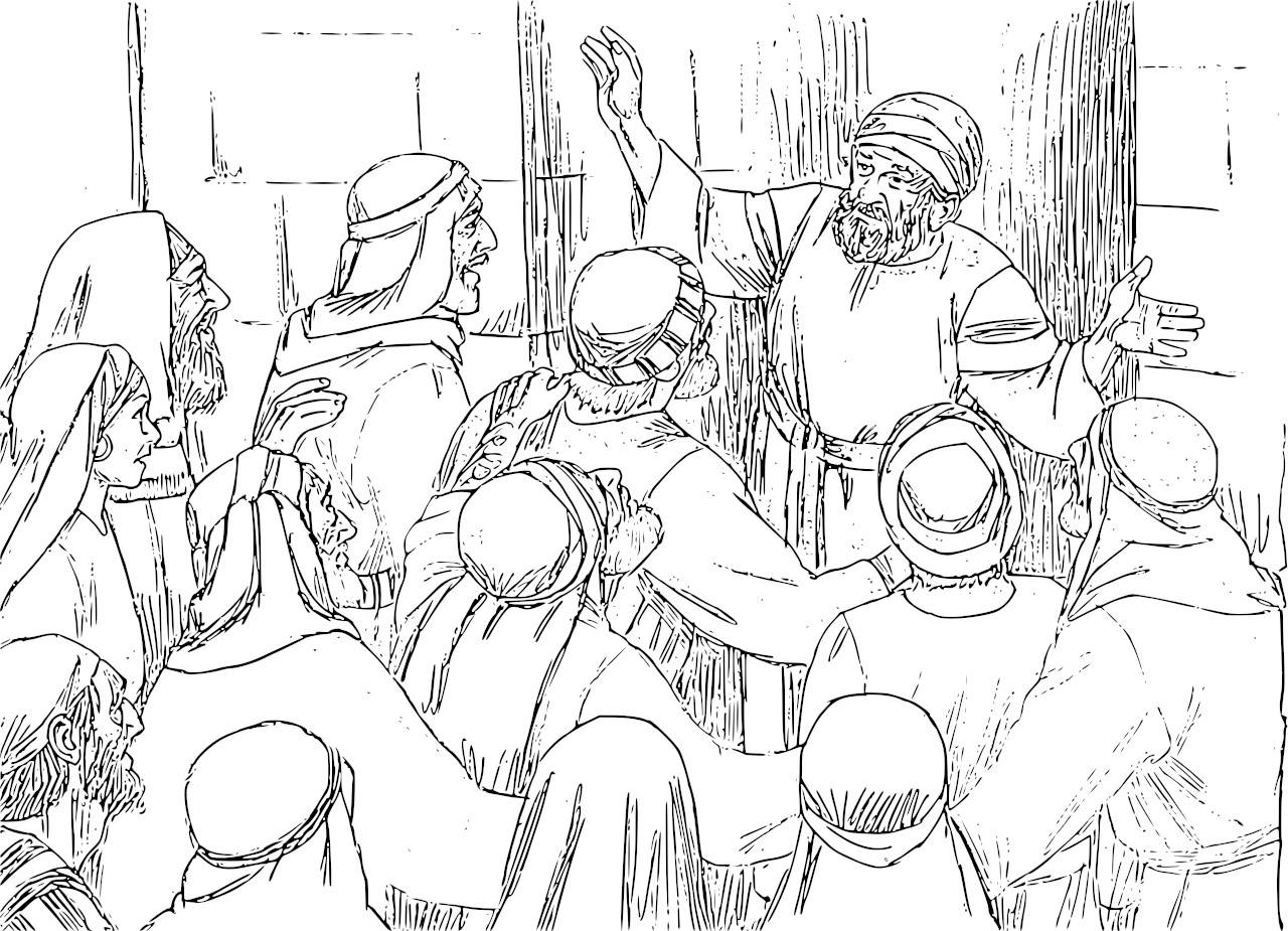 The birth of john the baptist foretold coloring pages