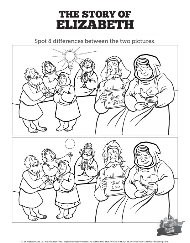 Luke the story of elizabeth sunday school coloring pages clover media