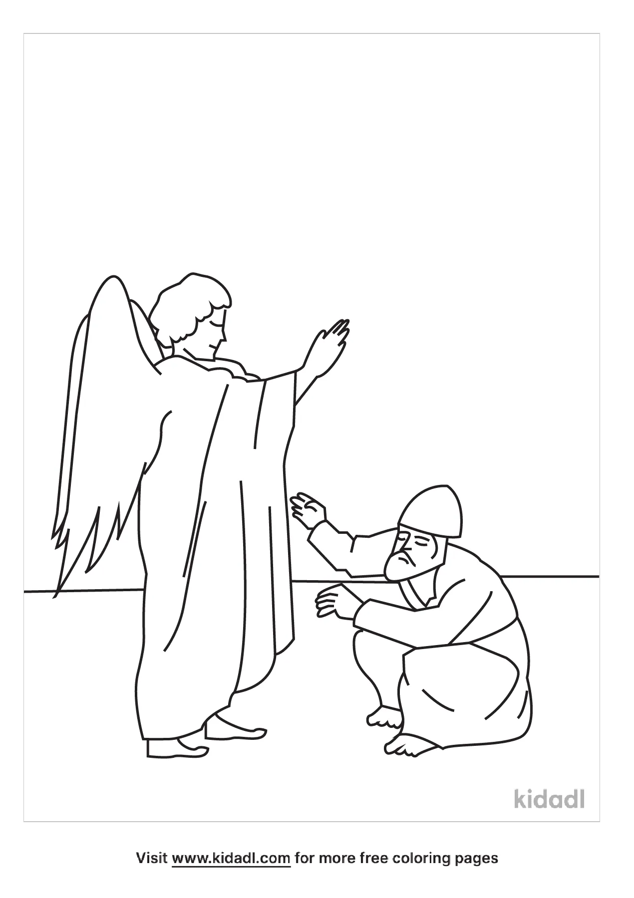 Free zechariah and the angel coloring page coloring page printables