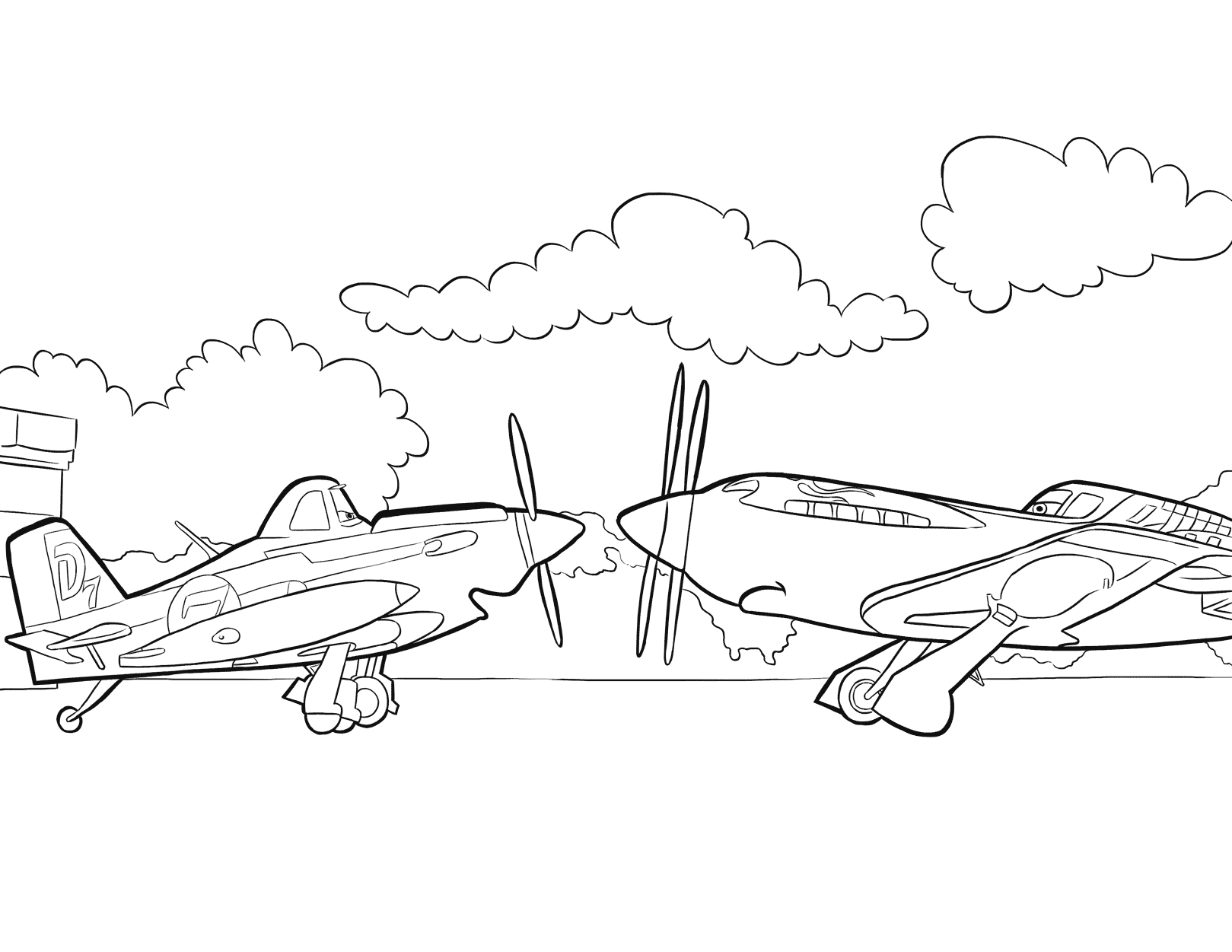 Planes coloring pages