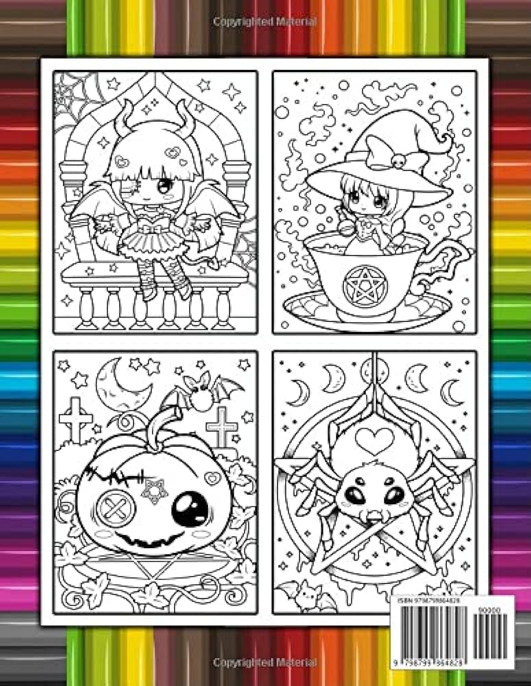 Creepy kawaii pastel goth coloring book cute and creepy gothic kawaii and spooky satanic coloring pages for adults