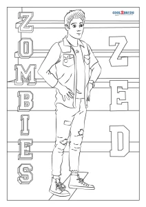 Free printable zed zombies coloring pages