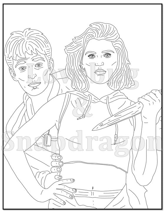 Action heroes digital coloring book instant print pdf