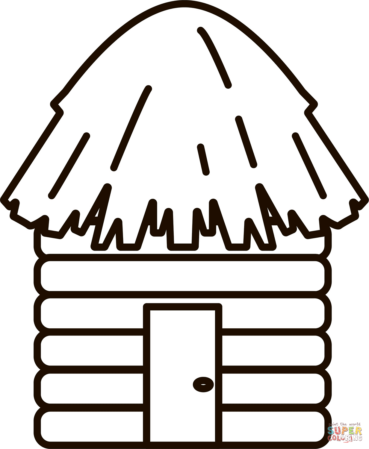 Hut coloring page free printable coloring pages