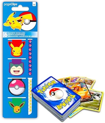 Pokemon page clips pickachu school supplies bundle pokemon bookmarks magnetic page clips for kids pokemon office supplies with pokemon cards office products