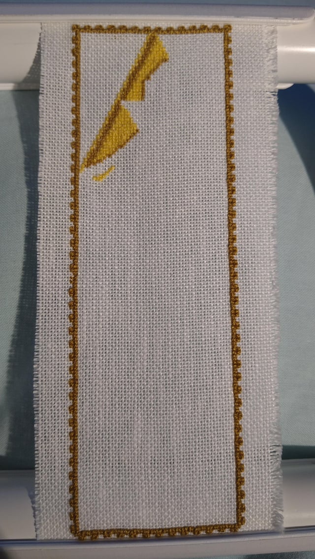 Oc albw update of the bookmark im cross stitching hilda side done zelda side in progress rzelda