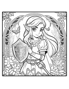 Legend of zelda coloring book pages by finished canvas tpt