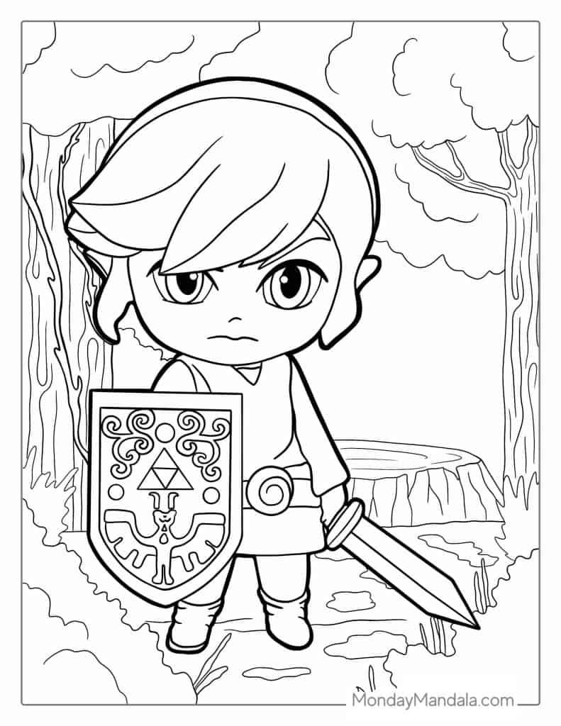 Zelda coloring pages free pdf printables