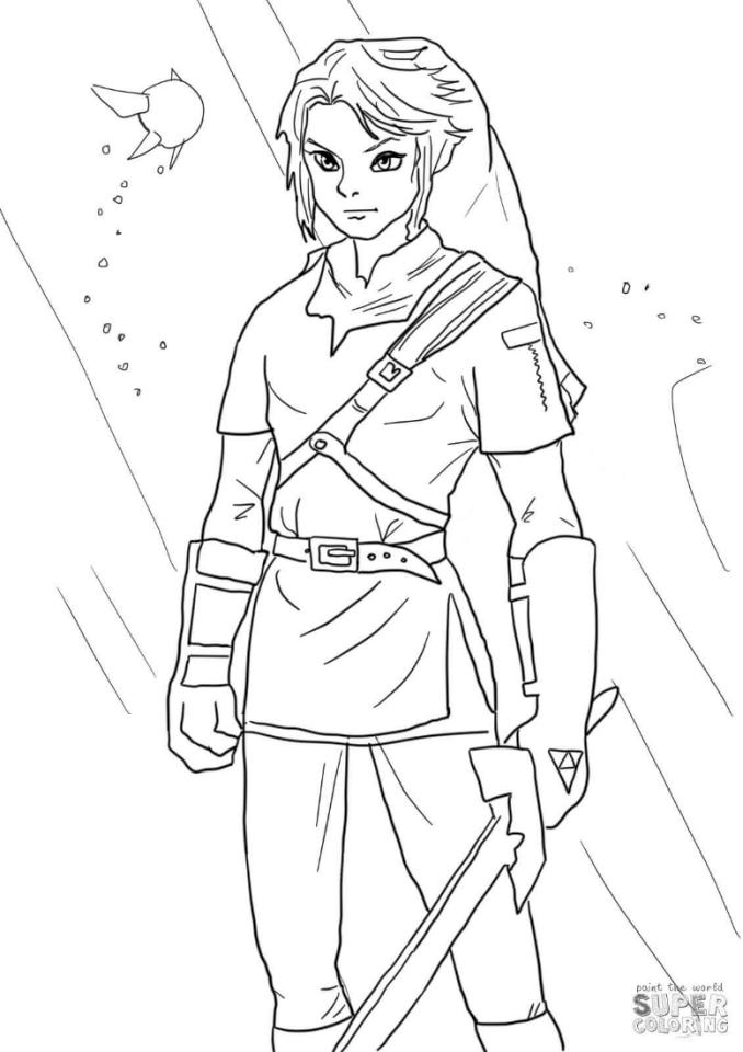 Get this zelda breath of the wild coloring pages lnk