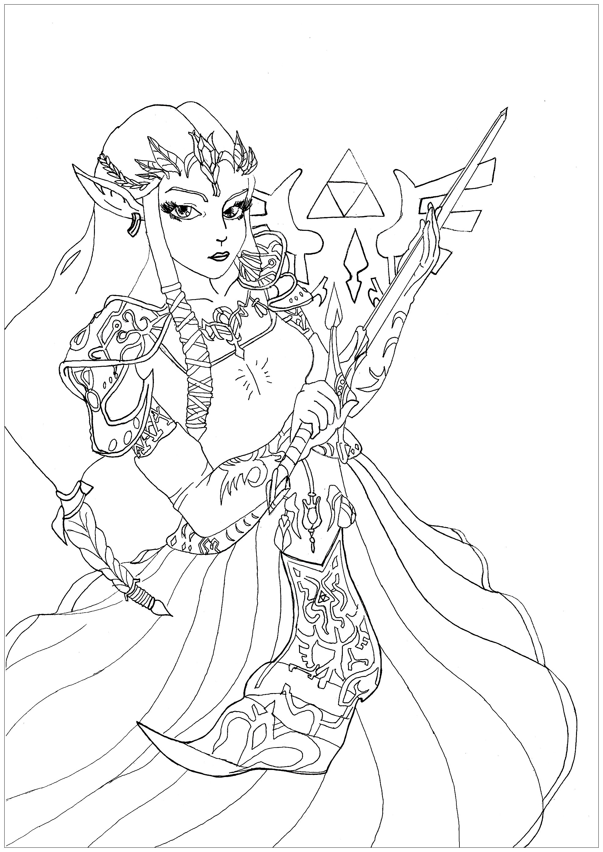 Zelda coloring pages for kids