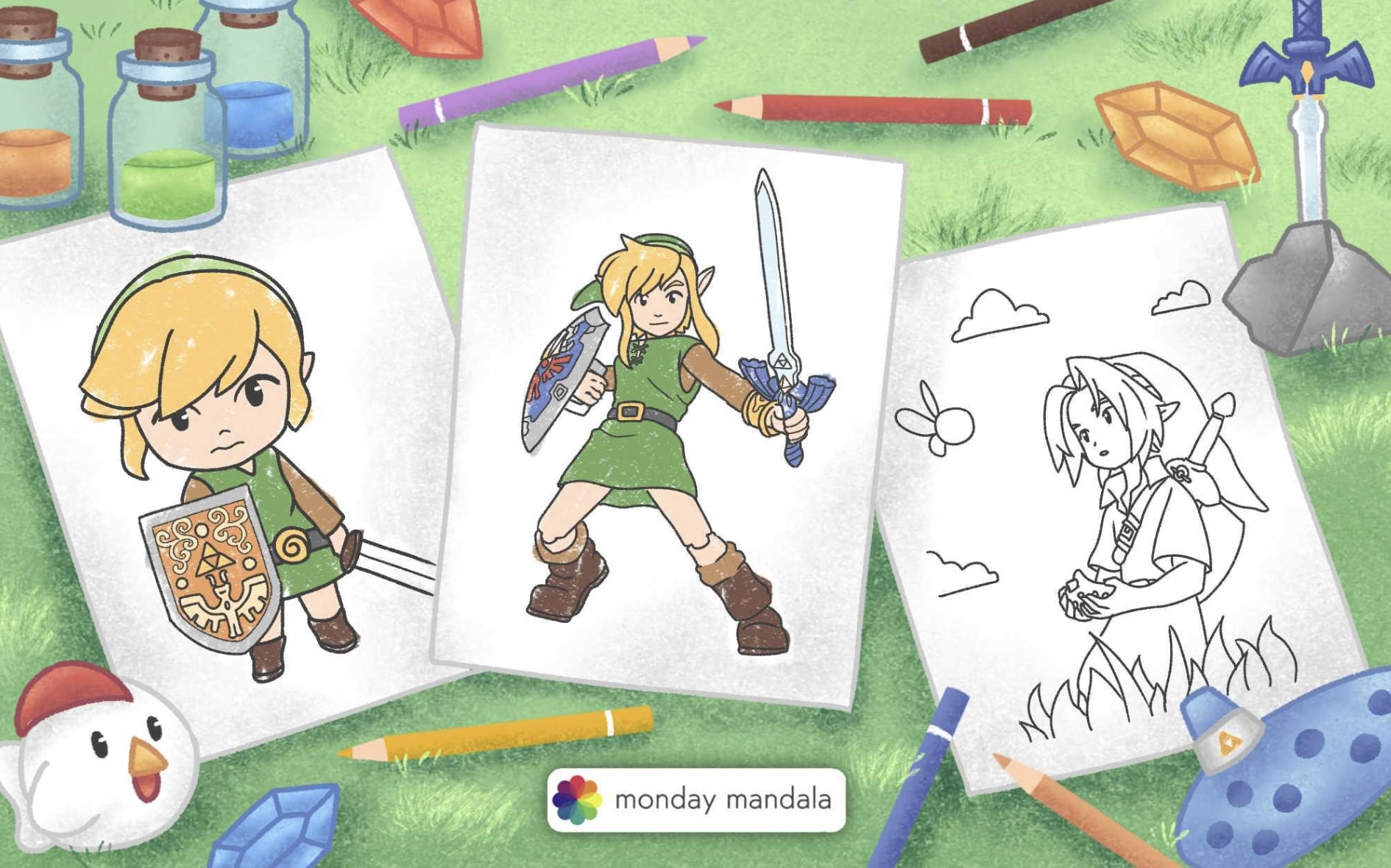 Zelda coloring pages free pdf printables