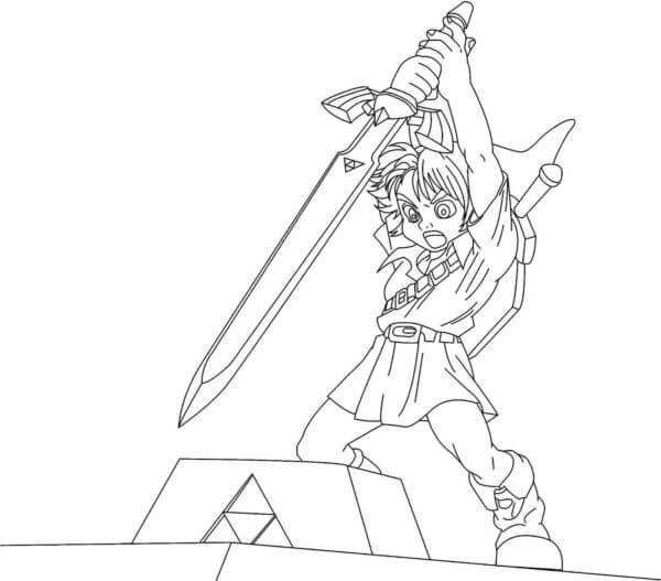 Strong and brave elf with a huge sword coloring page