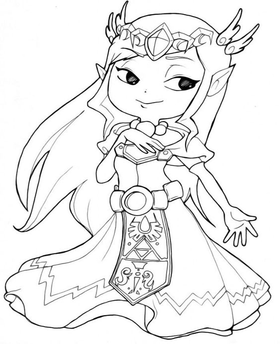 Free easy to print zelda coloring pages